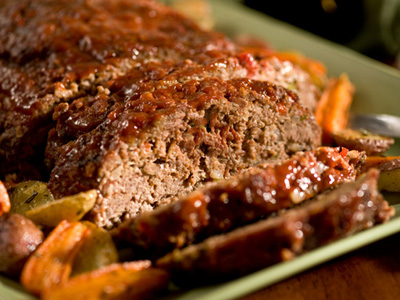Meatloaf with barbecue sauce